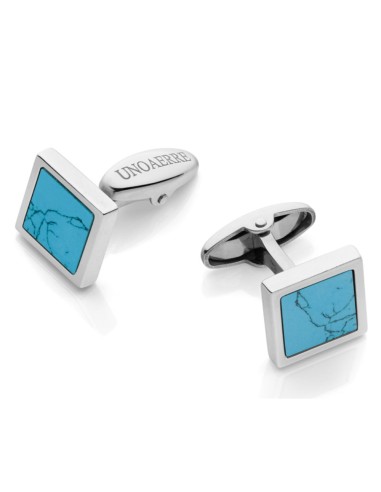 925 Sterling Silver Square Cufflinks with Turquoise Stone