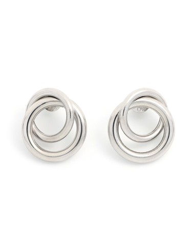 Sterling Silver Two Intertwined Circles Earrings