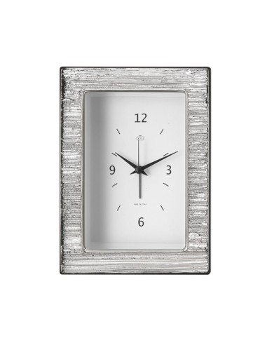 Alarm Clock in 925 Sterling Silver with Paint Effect Texture