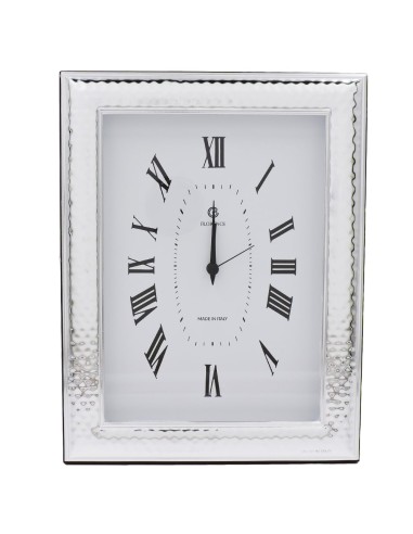 Table Clock with Glossy Hammered Frame