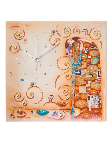 Klimt's Embrace Wooden Wall Clock