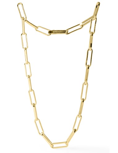 Flat Oval Chain Necklace in Gold Plated Bronze 