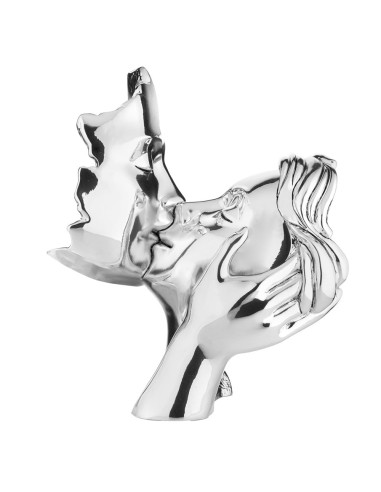 The Faces of Love Sculpture in Silver Plated Resin 