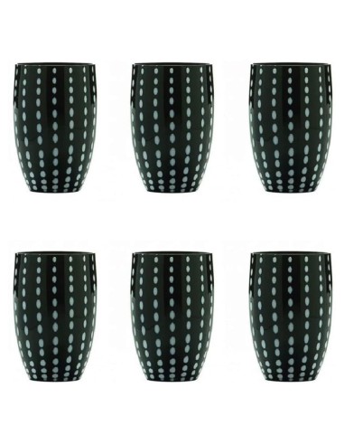 Zafferano Perle Black Glass Tumbler Set of 6