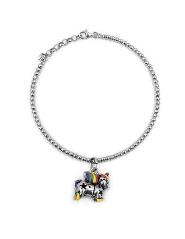 Bracciale con Ciondolo Unicorno in Argento