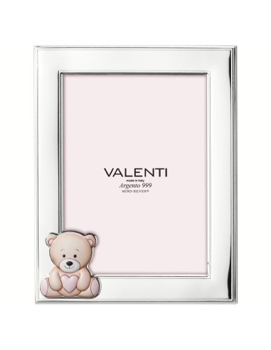 Customizable Teddy Bear with Pink Heart Picture Frame 5 x 7