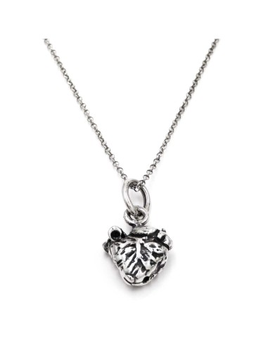 Collana con Ciondolo Cuore Anatomico in Argento 925