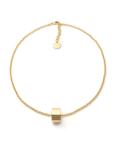 Golden Necklace with Octagonal Ring Pendant 