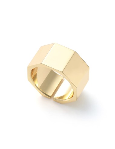 Golden Octagonal Band Ring 