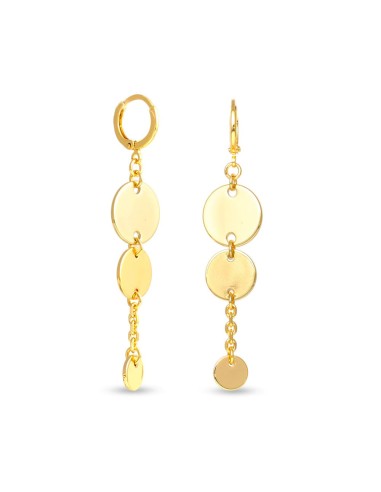 Long Drop Earrings with Round Medals