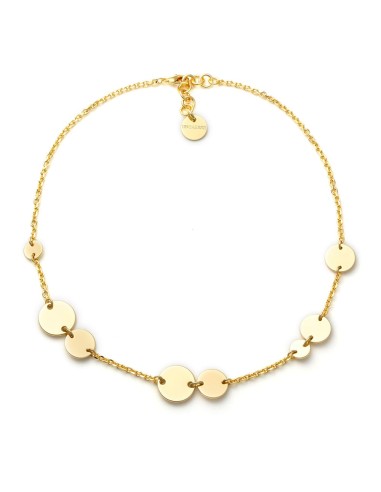 Golden Oval Chain Necklace with Round Medals