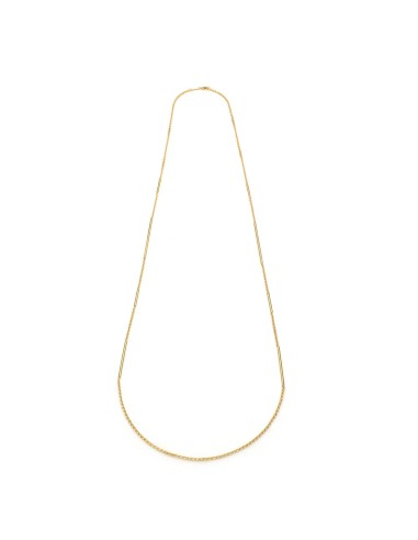 Long Golden Line Oval Chain Necklace