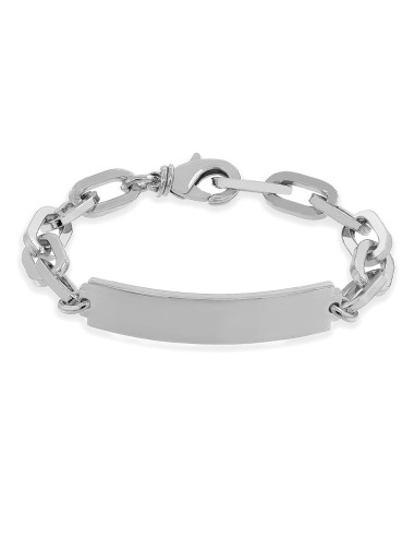 Bracelet with Customizable Plate Ruthenium