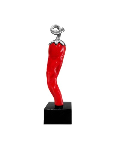 Peperoncino Scultura Decorativa Dettagli Argento