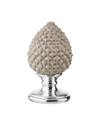 Sicilian Pine Cone Resin Sculpture Silver Base