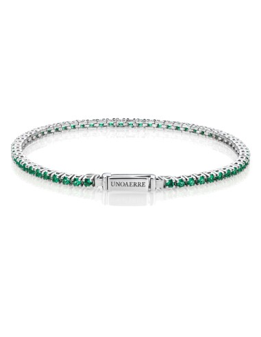 925 Sterling Silver Tennis Bracelet Green Zirconia Unoaerre