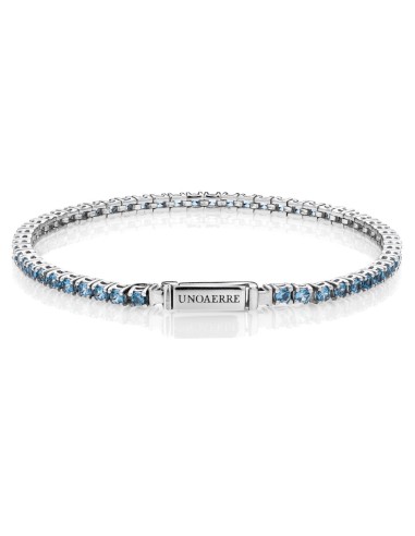 925 Sterling Silver Tennis Bracelet Light Blue Zirconia Unoaerre