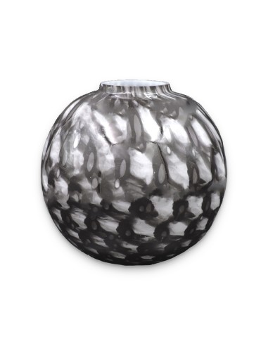 Murano Glass Vase Black Balleton Sphere