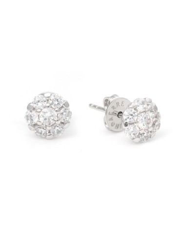 Stud Earrings with Flower Pavé