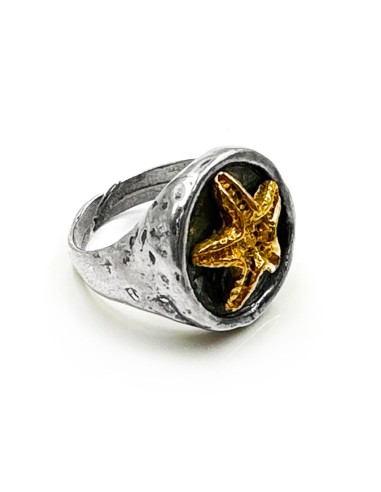 Hammered Sterling Silver Starfish Ring