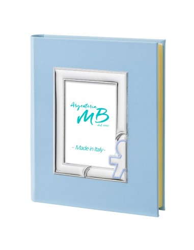 Baby Boy Birth Photo Album Blue Customizable with Name Engraving