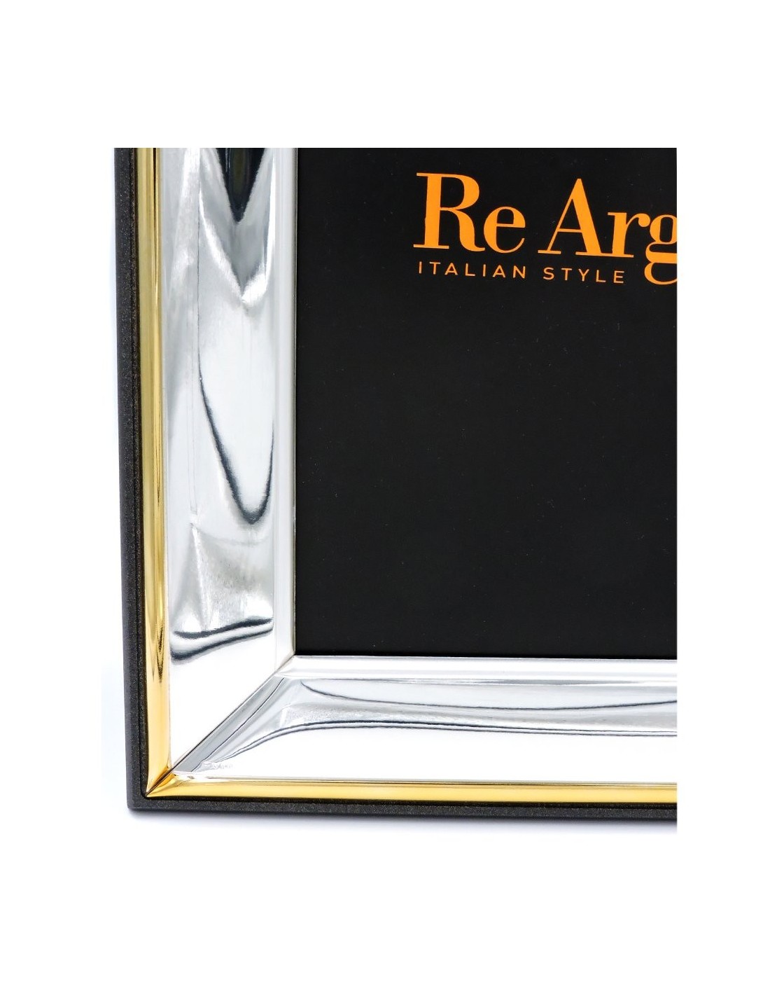 Silver Picture Frame Glossy with Golden Edge cm 18 x 24