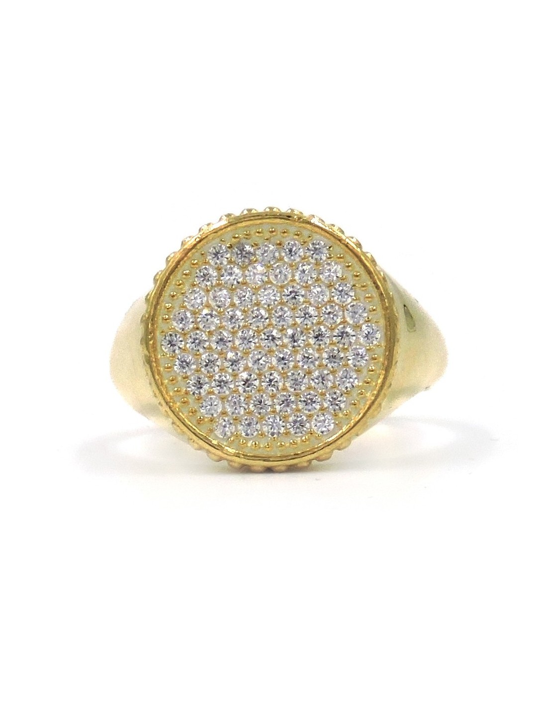 Gold Plated Sterling Silver Round Ring