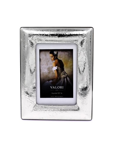 925 Sterling Silver Photo Frame 4 x 6 Blades Model Mahogany Back 