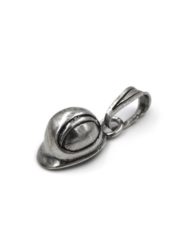 Construction Helmet Silver Pendant 