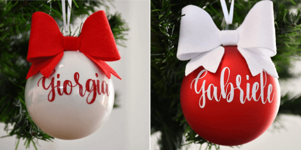 palla per albero di Natale in vetro soffiato personalizzabile